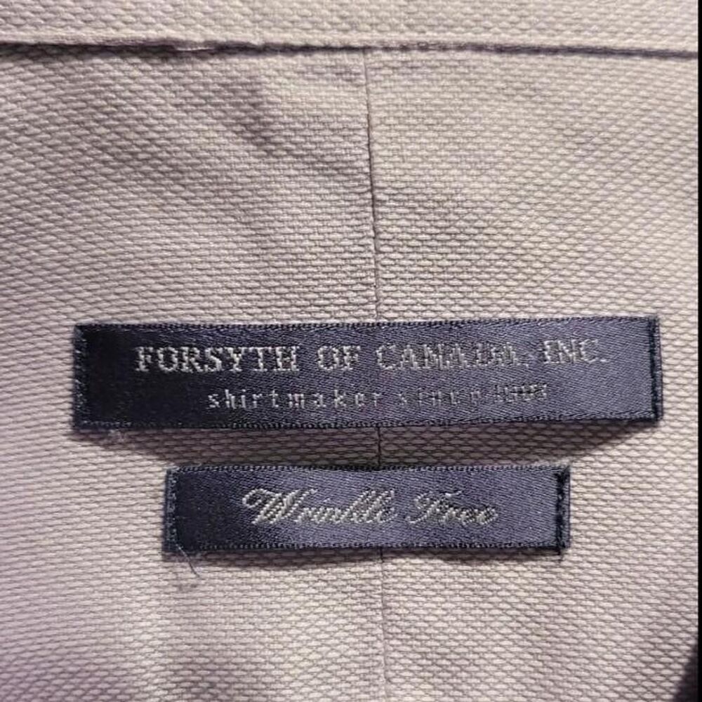 Forsyth of Canada Lavender Long Slv Button Dress Shirt Size 16 32/33 - Picture 6 of 6